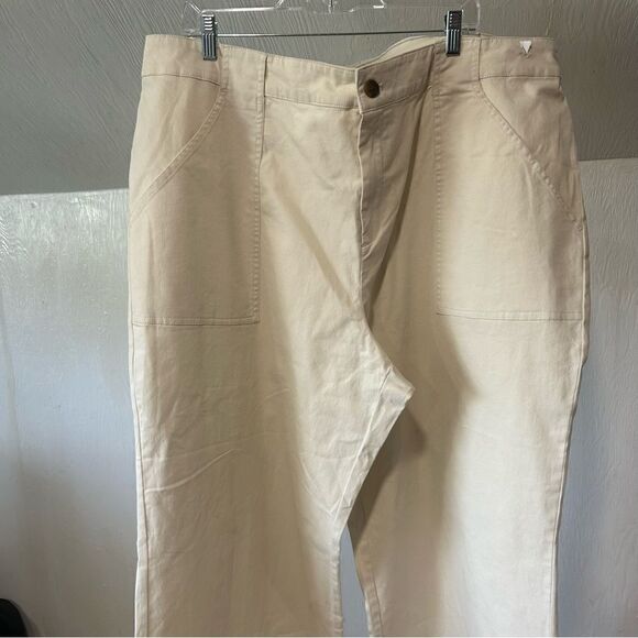 Nili Lotan for Target White/Cream Wide Leg Cargo Flare Pants 20W/22W - Picture 10 of 11